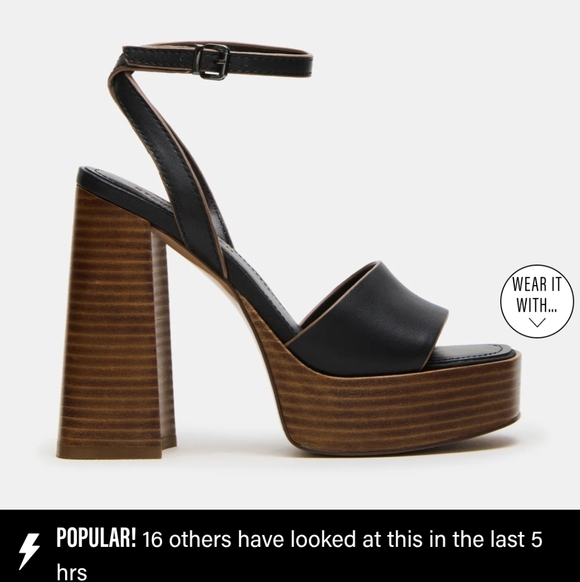 Steve Madden Floria Black Leather- 7.5 - Picture 3 of 9